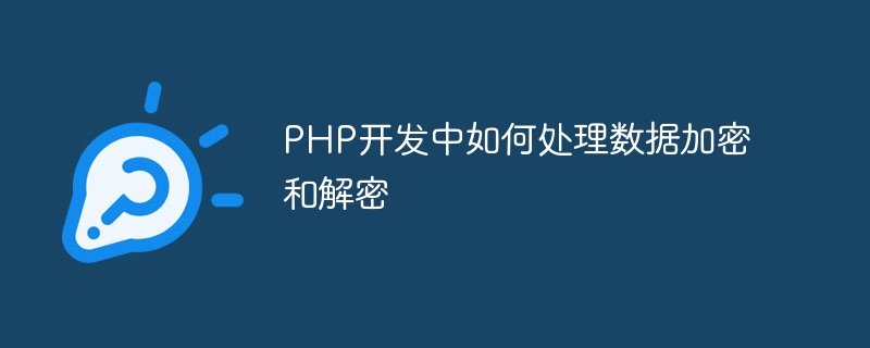 PHP开发中如何处理数据加密和解密