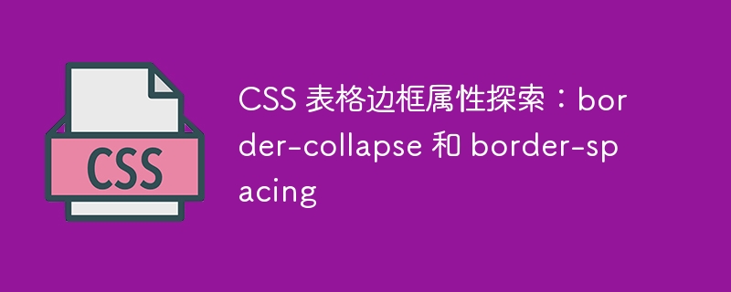 CSS 表格边框属性探索：border-collapse 和 border-spacing
