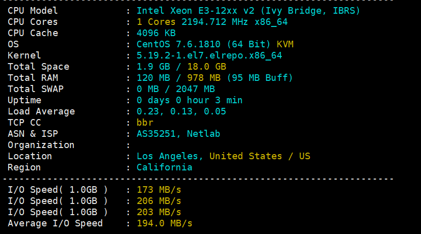 卡尔云：美国CERA大宽带云服务器8折特惠，附加测评信息,第2张